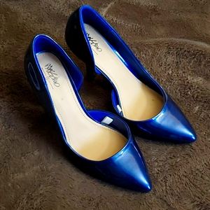 Pointy Toe Pumps - Dark Blue - 8.5